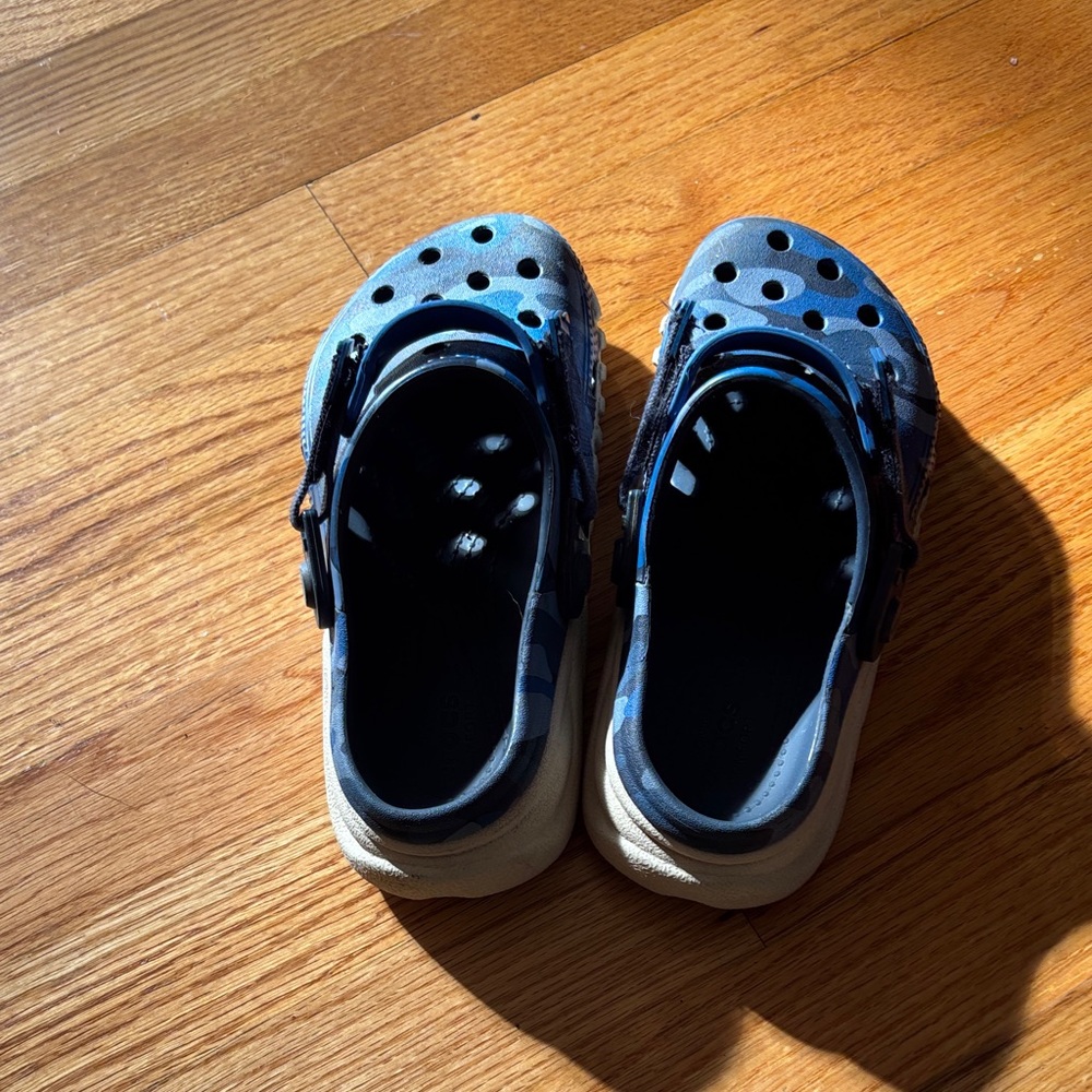 Kids Blue and Black Crocs